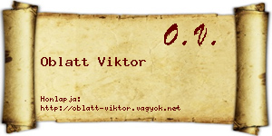 Oblatt Viktor névjegykártya